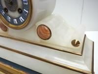 Fine Antique French Alabaster Mantel Clock – Blue Painted Dial 8-day Striking Mantle Clock (8 of 8) Fine Antique French Alabaster Mantel Clock – Blue Painted Dial 8-day Striking Mantle Clock (8 of 8)