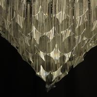 Italian Venini Crystal Triple Light Chandelier (8 of 10) Italian Venini Crystal Triple Light Chandelier (8 of 10)