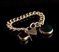 Antique 9ct Gold Curb Bracelet, Spinning Fobs (2 of 15) Antique 9ct Gold Curb Bracelet, Spinning Fobs (2 of 15)