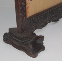 19th Century Chinese Mahogany Fire Screen with Silk Embroidered Panel (5 of 6) 19th Century Chinese Mahogany Fire Screen with Silk Embroidered Panel (5 of 6)