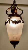 French Opalescent Glass & Brass Hanging Pendant Light (4 of 8) French Opalescent Glass & Brass Hanging Pendant Light (4 of 8)