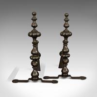 Pair of Antique Decorative Fire Rests, Wrought Iron Fireside Andirons, Victorian (2 of 7) Pair of Antique Decorative Fire Rests, Wrought Iron Fireside Andirons, Victorian (2 of 7)