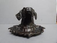 Antique Bronze Inkwell - Dog's Head (5 of 6) Antique Bronze Inkwell - Dog's Head (5 of 6)
