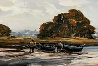 Edward Elliot (1850-1916) Superb Vintage Fishing Estuary Landscape Oil Painting (9 of 12) Edward Elliot (1850-1916) Superb Vintage Fishing Estuary Landscape Oil Painting (9 of 12)