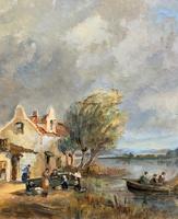 A Beautiful Original Signed Continental Impressionist Riverscape Oil Painting (8 of 12) A Beautiful Original Signed Continental Impressionist Riverscape Oil Painting (8 of 12)