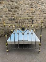 Antique Brass & Polished Cast Iron Double Bed (1 of 12)
