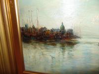 Edwardian oil painting. Harbour scene 1909 (4 of 6) Edwardian oil painting. Harbour scene 1909 (4 of 6)