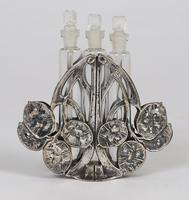 Continental Art Nouveau Silver Plated Scent Bottle Holder with Three Scent Bottles (6 of 15) Continental Art Nouveau Silver Plated Scent Bottle Holder with Three Scent Bottles (6 of 15)