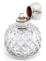 Antique Globe Shaped Cut Glass and Silver Lidded Perfume Bottle (4 of 4) Antique Globe Shaped Cut Glass and Silver Lidded Perfume Bottle (4 of 4)