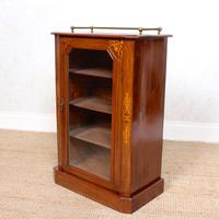 Music Cabinet Glazed Inlaid Walnut Bookcase 19th Century (8 of 10) Music Cabinet Glazed Inlaid Walnut Bookcase 19th Century (8 of 10)