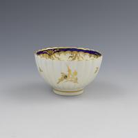 Caughley Porcelain Fluted Tea Bowl Dresden Flowers & Butterfly c.1785 (5 of 8) Caughley Porcelain Fluted Tea Bowl Dresden Flowers & Butterfly c.1785 (5 of 8)