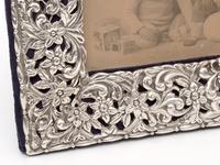 Late Victorian Silver Photo Frame Embossed and Pierced with Scrolls and Floral Scenes (5 of 5) Late Victorian Silver Photo Frame Embossed and Pierced with Scrolls and Floral Scenes (5 of 5)