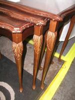 Nest of Three Glass Topped Tables in Mahogany (2 of 2) Nest of Three Glass Topped Tables in Mahogany (2 of 2)
