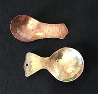 Arts and Crafts Planished Copper and Brass Tea Caddy Spoons (2 of 3) Arts and Crafts Planished Copper and Brass Tea Caddy Spoons (2 of 3)