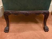 George II Style Solid Mahogany Ornately Carved Wing Armchair (10 of 10) George II Style Solid Mahogany Ornately Carved Wing Armchair (10 of 10)