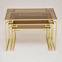 1970’s Vintage Italian Brass & Glass Nest of 3 Tables (3 of 10) 1970’s Vintage Italian Brass & Glass Nest of 3 Tables (3 of 10)