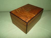 Inlaid Figured Walnut Jewellery Box - Plush Interior c.1875 (8 of 12) Inlaid Figured Walnut Jewellery Box - Plush Interior c.1875 (8 of 12)