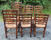 1960s Set 6 Ash Ladder Back Dining Chairs 4+2 Carvers (3 of 3) 1960s Set 6 Ash Ladder Back Dining Chairs 4+2 Carvers (3 of 3)