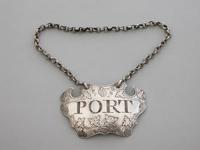 George II Chased Silver Escutcheon Wine Label Port, By Robert Collier, London, c1750. (2 of 7) George II Chased Silver Escutcheon Wine Label Port, By Robert Collier, London, c1750. (2 of 7)