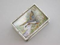 Modern Silver & Enamel Pill Box - Mallard Taking Flight, By S J Rose & Son, Birmingham, 1976 (10 of 12) Modern Silver & Enamel Pill Box - Mallard Taking Flight, By S J Rose & Son, Birmingham, 1976 (10 of 12)