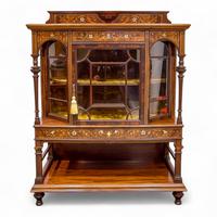 Antique Victorian Rosewood Inlaid Side Cabinet