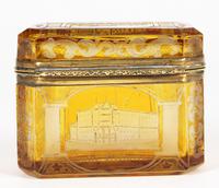 Bohemian Antique Engraved Metal Mounted Overlay Yellow Glass Sugar Casket 19th Century (19 of 19) Bohemian Antique Engraved Metal Mounted Overlay Yellow Glass Sugar Casket 19th Century (19 of 19)