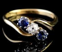 Vintage Art Deco Sapphire & Diamond Trilogy Ring (6 of 10) Vintage Art Deco Sapphire & Diamond Trilogy Ring (6 of 10)
