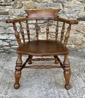 Antique Elm Captains Chair or Smokers Bow (2 of 14) Antique Elm Captains Chair or Smokers Bow (2 of 14)
