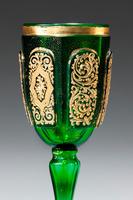 Pair of Bohemian Dark Green Glass Goblets (3 of 3) Pair of Bohemian Dark Green Glass Goblets (3 of 3)