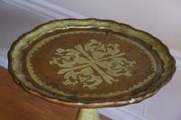 Green & Giltwood Florentine pedestal table with pie crust edged top (3 of 10) Green & Giltwood Florentine pedestal table with pie crust edged top (3 of 10)