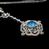 Antique Old Cut Blue Paste Drop Sterling Silver Pendant Necklace (9 of 12) Antique Old Cut Blue Paste Drop Sterling Silver Pendant Necklace (9 of 12)