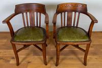 Vintage 1930s Oak Office Chair With Fresh Leather Seat x 2 (11 of 11) Vintage 1930s Oak Office Chair With Fresh Leather Seat x 2 (11 of 11)