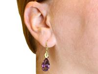 9.58ct Amethyst & 15ct Yellow Gold Drop Earrings - Antique c.1890 (9 of 9) 9.58ct Amethyst & 15ct Yellow Gold Drop Earrings - Antique c.1890 (9 of 9)