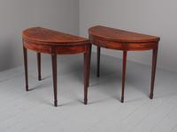 Matched Pair of George III Inlaid Mahogany Demi Lune Tables (3 of 19) Matched Pair of George III Inlaid Mahogany Demi Lune Tables (3 of 19)