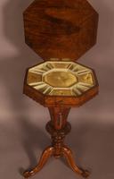 Victorian Hexagonal Ladies Sewing Table in Figured Walnut (3 of 7) Victorian Hexagonal Ladies Sewing Table in Figured Walnut (3 of 7)