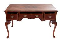Queen Anne Revival Walnut 3 Drawer Table c.1920 (2 of 6) Queen Anne Revival Walnut 3 Drawer Table c.1920 (2 of 6)