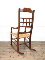 19th Century Rush Seat Rocking Armchair (9 of 9) 19th Century Rush Seat Rocking Armchair (9 of 9)