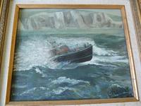 Fine "Lifeboat in Stormy Sea" oil on canvas- signed "Cheyne " (3 of 5) Fine "Lifeboat in Stormy Sea" oil on canvas- signed "Cheyne " (3 of 5)