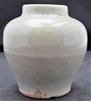 Chinese grey celadon glaze small jar or vase, Yuan dynasty (1280-1367) (3 of 5) Chinese grey celadon glaze small jar or vase, Yuan dynasty (1280-1367) (3 of 5)