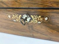 Antique Victorian Rosewood Abalone Mother of Pearl Inlaid Writing Slope Box (9 of 13) Antique Victorian Rosewood Abalone Mother of Pearl Inlaid Writing Slope Box (9 of 13)