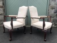 Pair of Antique Walnut Gainsborough Armchairs (5 of 8) Pair of Antique Walnut Gainsborough Armchairs (5 of 8)