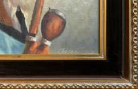 An Old Pipe Smoker - Original Signed Vintage Oil On Canvas Portrait Painting (8 of 10) An Old Pipe Smoker - Original Signed Vintage Oil On Canvas Portrait Painting (8 of 10)