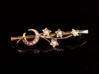 Antique Pearl Crescent & Star Brooch, 9ct Gold (5 of 8) Antique Pearl Crescent & Star Brooch, 9ct Gold (5 of 8)