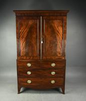 Georgian Mahogany Linen Press