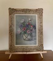 Signed Oil on Canvas Anemones in a Vase (5 of 7) Signed Oil on Canvas Anemones in a Vase (5 of 7)