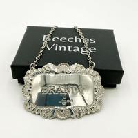 1970s Sterling Silver Brandy Decanter Label