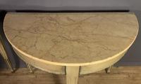 Pair of Swedish Gustavian Style Painted Marble Top Console Tables (10 of 12) Pair of Swedish Gustavian Style Painted Marble Top Console Tables (10 of 12)