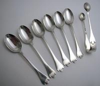 Antique Edwardian 1910 Solid Sterling Silver Tea Spoons & Sugar Tongs Set, English Trefid Rattail William III Style (2 of 8) Antique Edwardian 1910 Solid Sterling Silver Tea Spoons & Sugar Tongs Set, English Trefid Rattail William III Style (2 of 8)