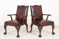 Pair of Chippendale Style Leather Gainsborough Chairs (5 of 8) Pair of Chippendale Style Leather Gainsborough Chairs (5 of 8)