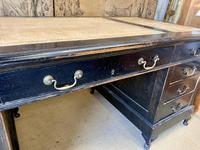 19th Century Ebonised Desk with Brass Swan Neck Handles (3 of 6) 19th Century Ebonised Desk with Brass Swan Neck Handles (3 of 6)
